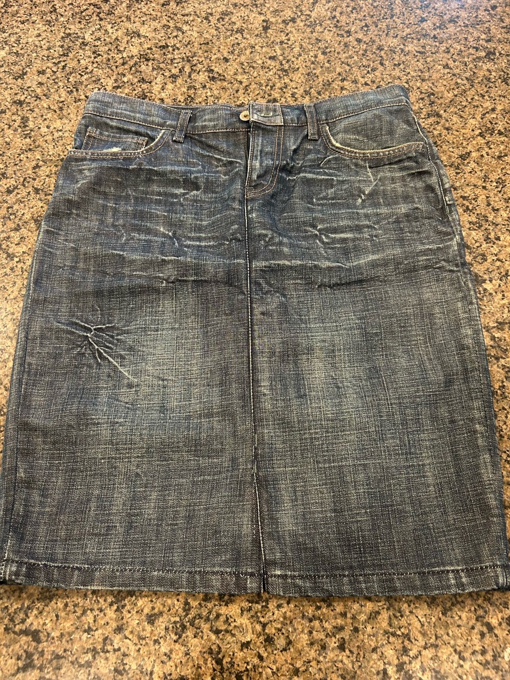 Denim Pencil Skirt - Blue